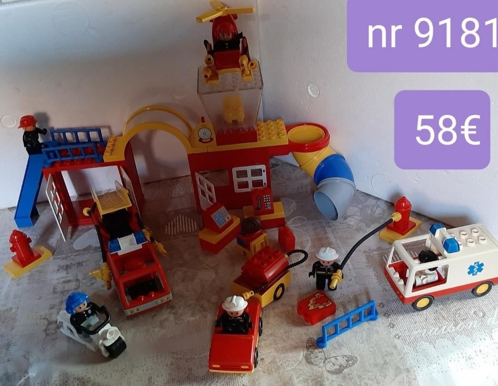 duplolego duplo brandweerkazerne set 9181*, Ophalen of Verzenden, Gebruikt, Duplo