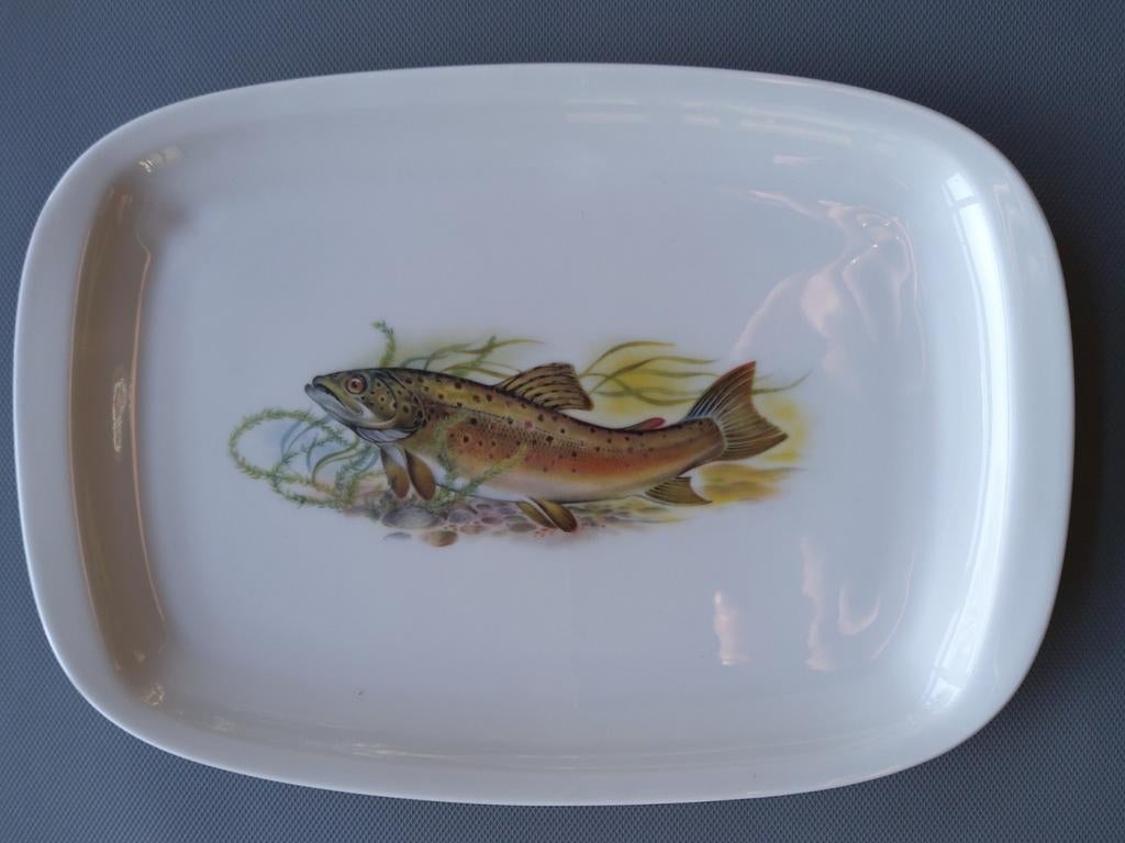 Drie identieke visborden "Porcelaine de Limoges", Enlèvement ou Envoi