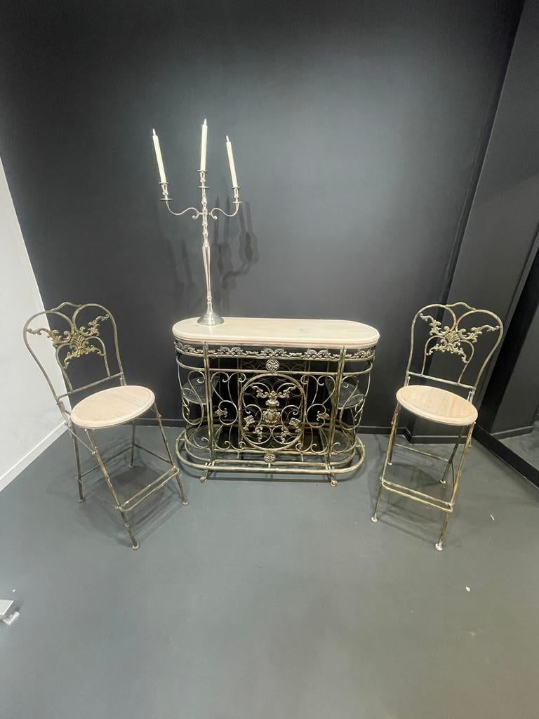 Bar et tabourets, Enlèvement, Comme neuf, Bois