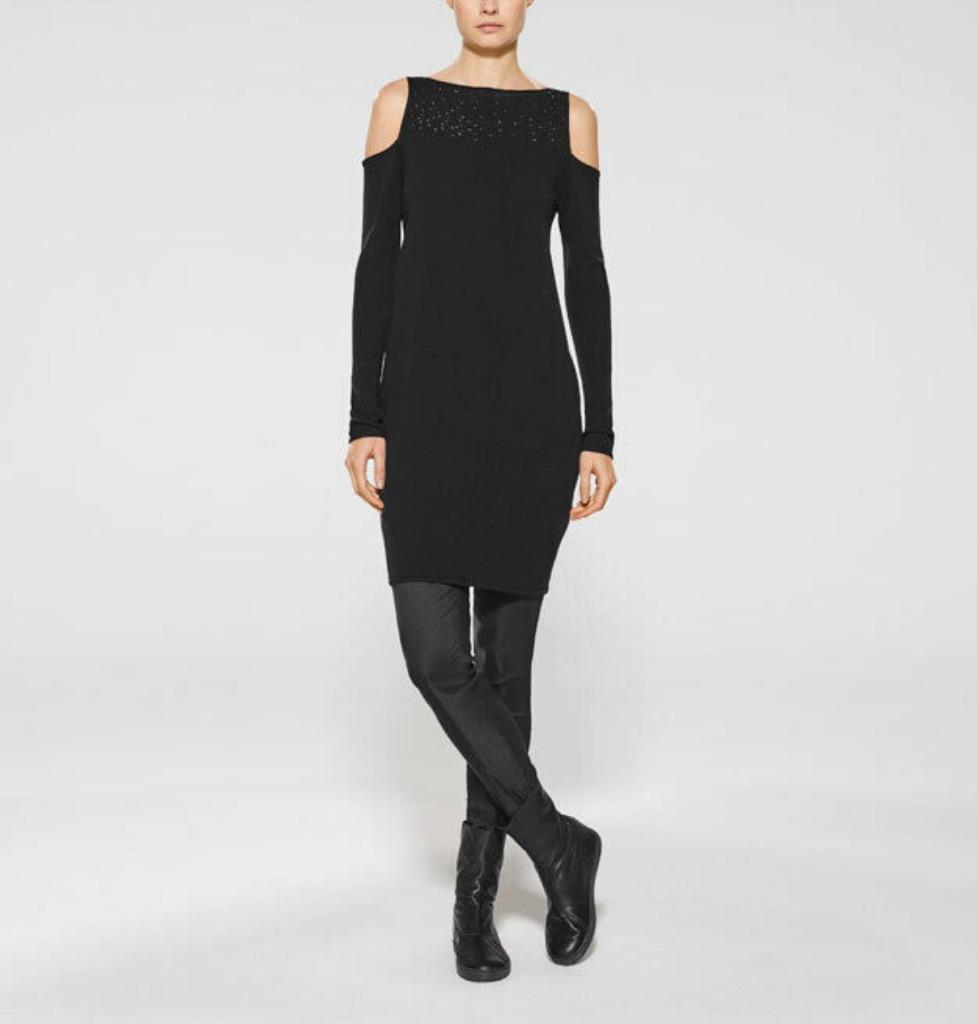 Sarah Pacini off-the-shoulder korte jurk of lange trui, Kleding | Dames, Jurken, Zo goed als nieuw, Maat 38/40 (M), Zwart, Boven de knie