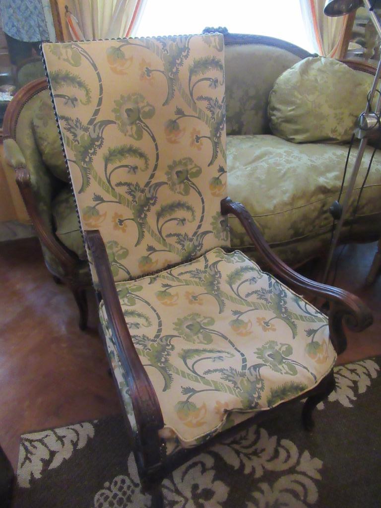 2 comfortabele antieke fauteuils, Huis en Inrichting, Fauteuils, 75 tot 100 cm, Zo goed als nieuw, Stof, 50 tot 75 cm