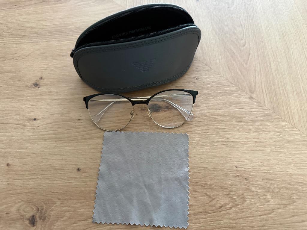 Monture Emporio Armani dorée et noir, Autres marques, Enlèvement ou Envoi, Comme neuf, Lunettes de lecture
