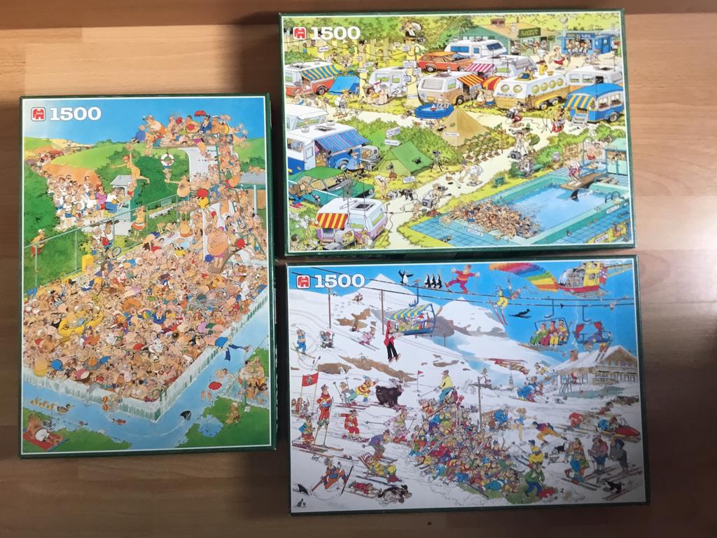 Retro Jan Van Haasteren puzzels 1500 stukjes, Ophalen of Verzenden, 500 t/m 1500 stukjes, Legpuzzel