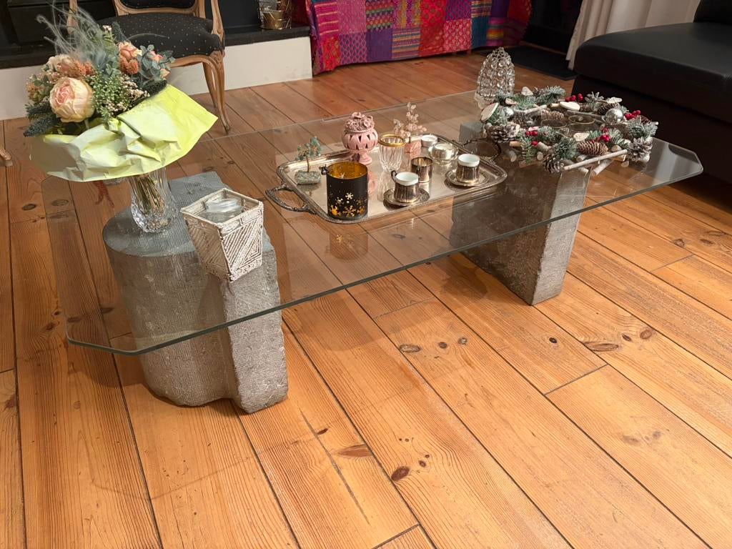 Table de salon;, Enlèvement, Utilisé, Rectangulaire, Verre