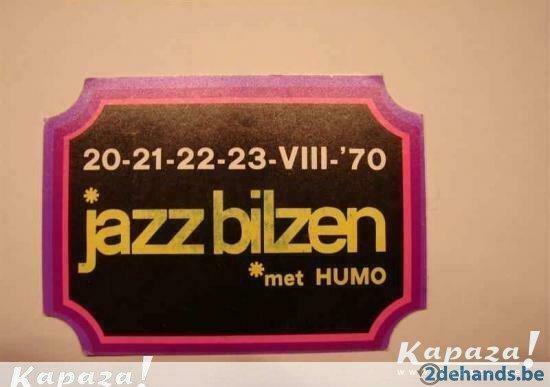 Sticker Jazz Bilzen 1970, Ophalen of Verzenden, Zo goed als nieuw