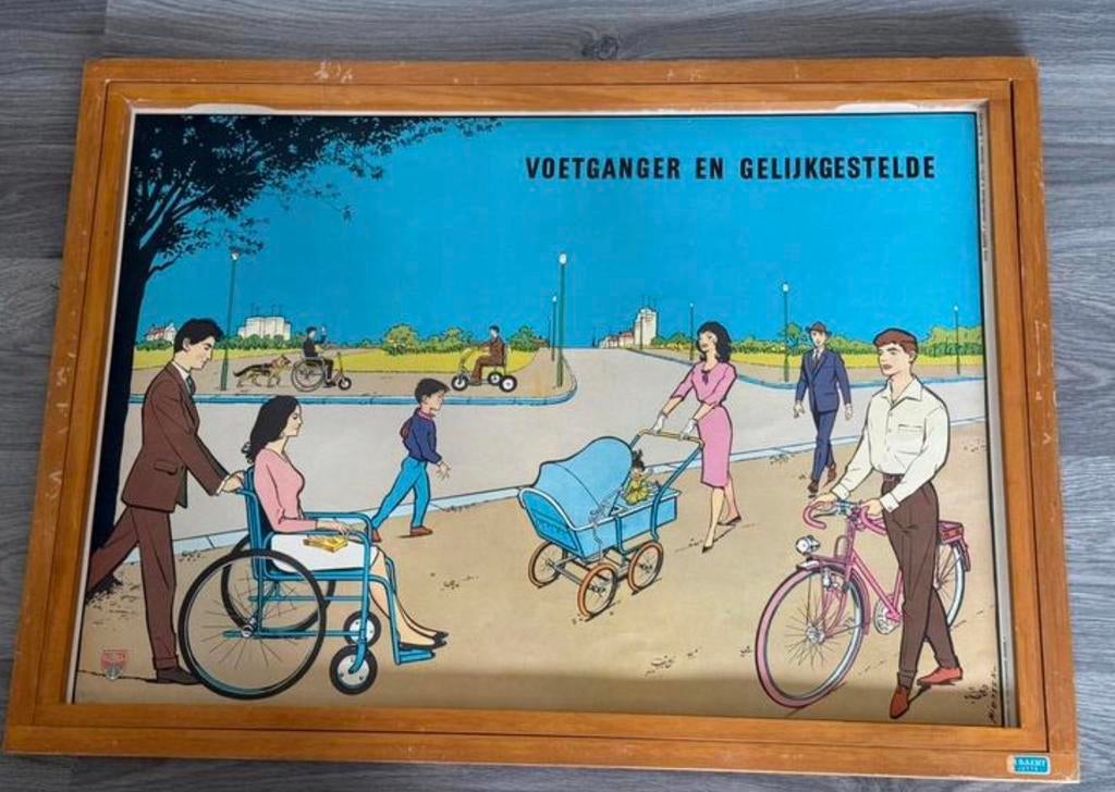 Schoolkaarten in kader "Het verkeer" jaren 70 - 12 platen, Ophalen