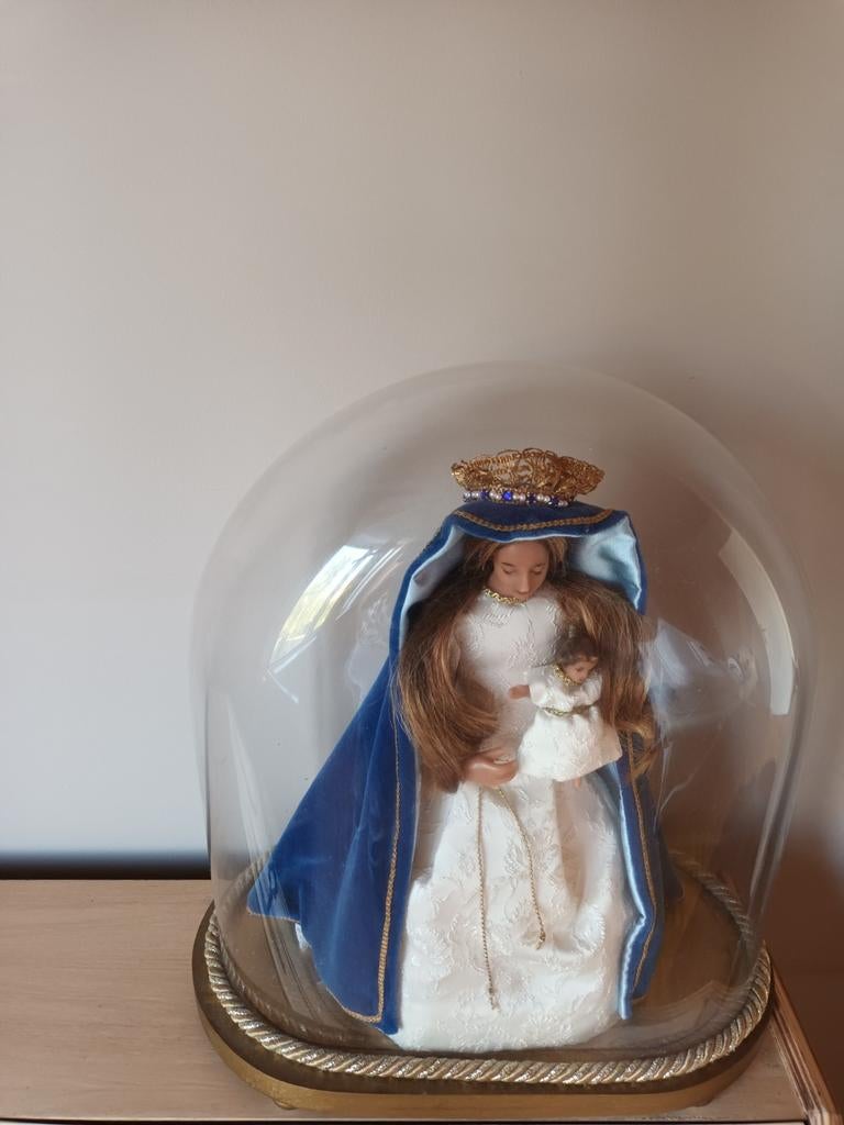 Maria beeld onder stolp in zeer goede staat., Enlèvement, Comme neuf