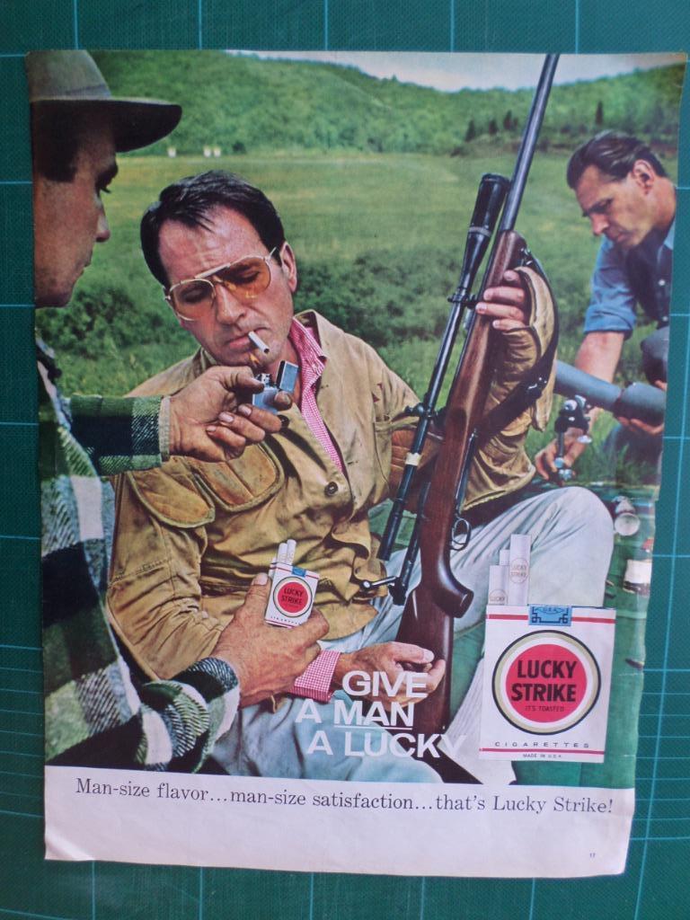 Lucky Strike cigarette - publicité papier - 1964, Enlèvement ou Envoi, Utilisé, Autres types