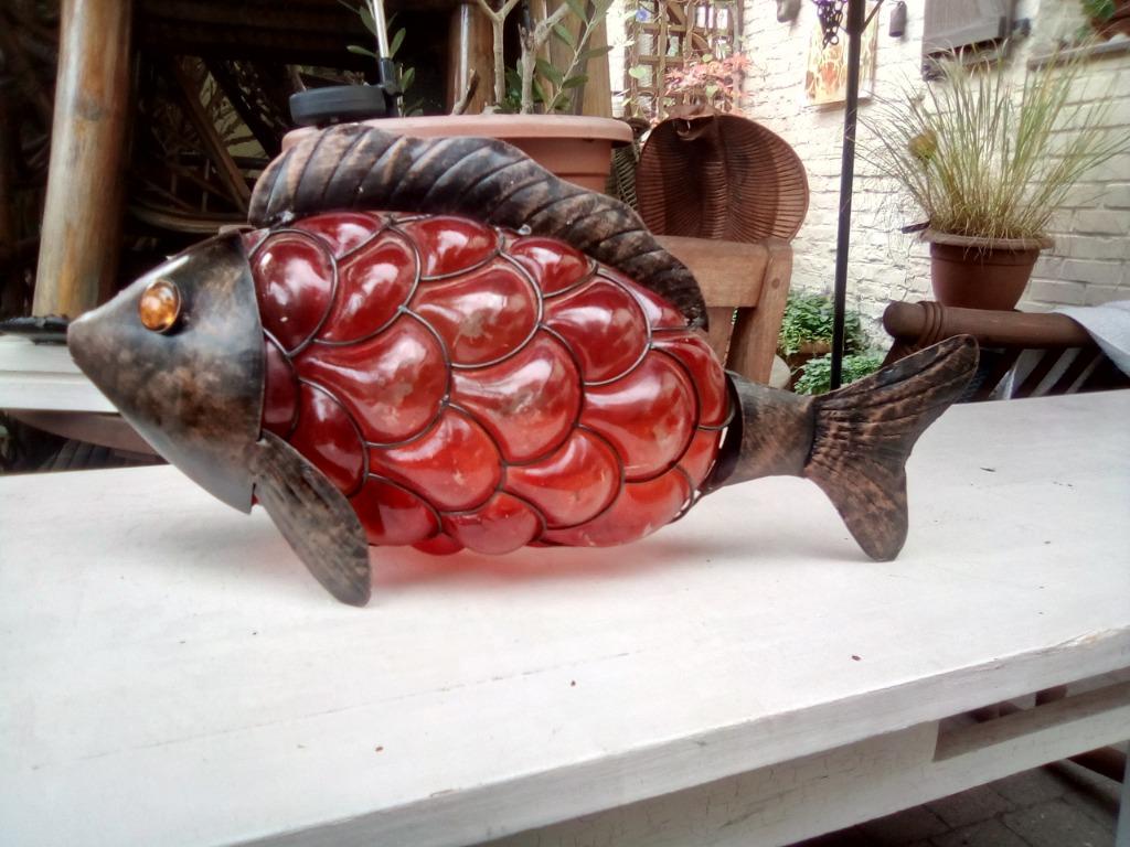 Déco poisson métal et verre ., Enlèvement ou Envoi