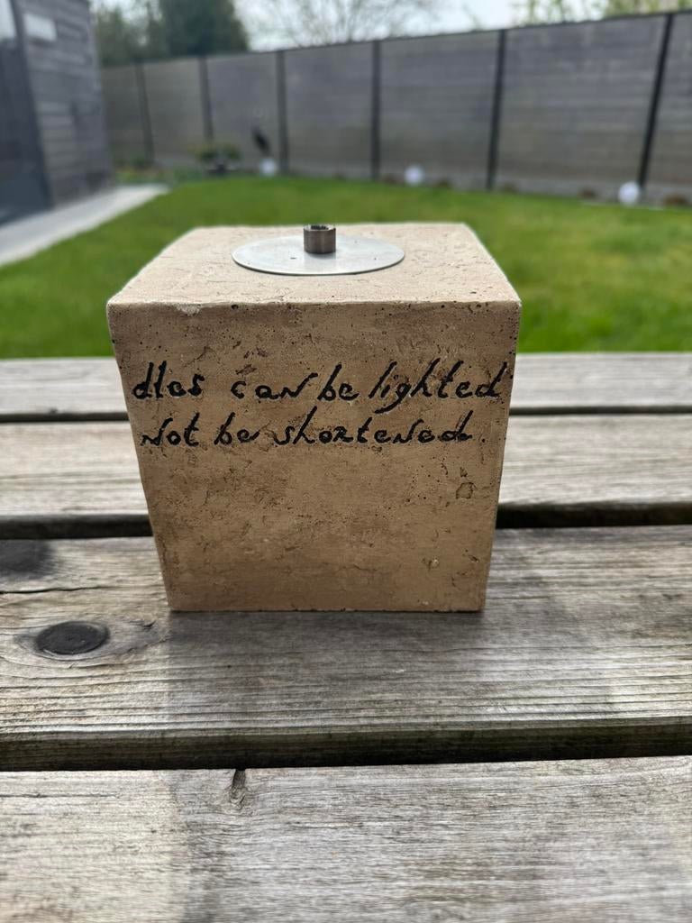 Vierkante stenen olielamp tuin, Jardin & Terrasse, Torches, Enlèvement, Comme neuf