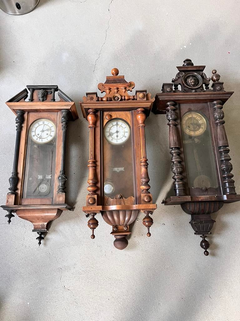 Set van 3 antieke klokken, Antiek en Kunst, Ophalen