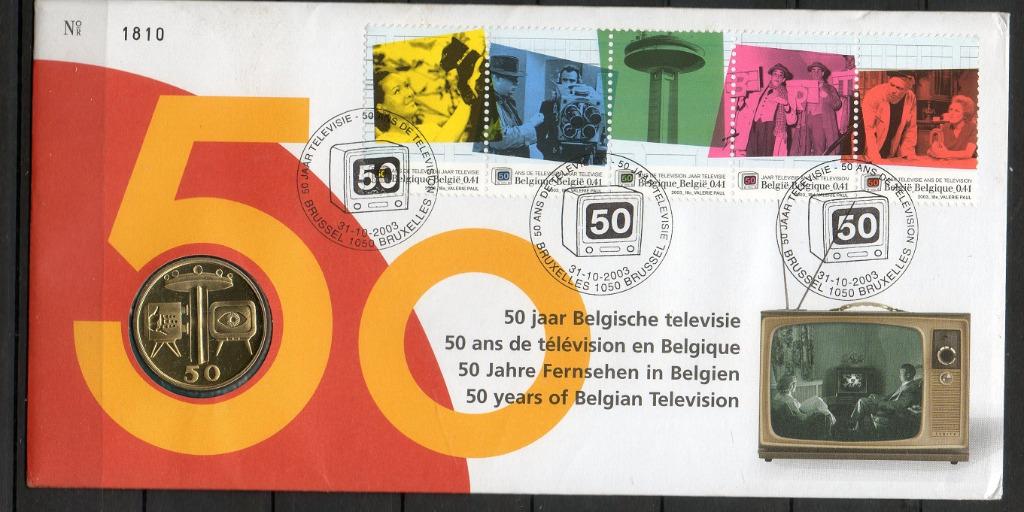 Année 2003 : 3213-3217 - Numisletter : 50 ans de télévision, Enlèvement ou Envoi