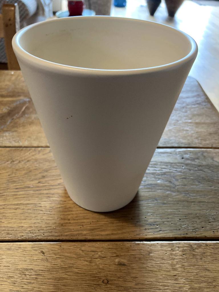 Vase en terre cuite, Ophalen, Nieuw, Wit