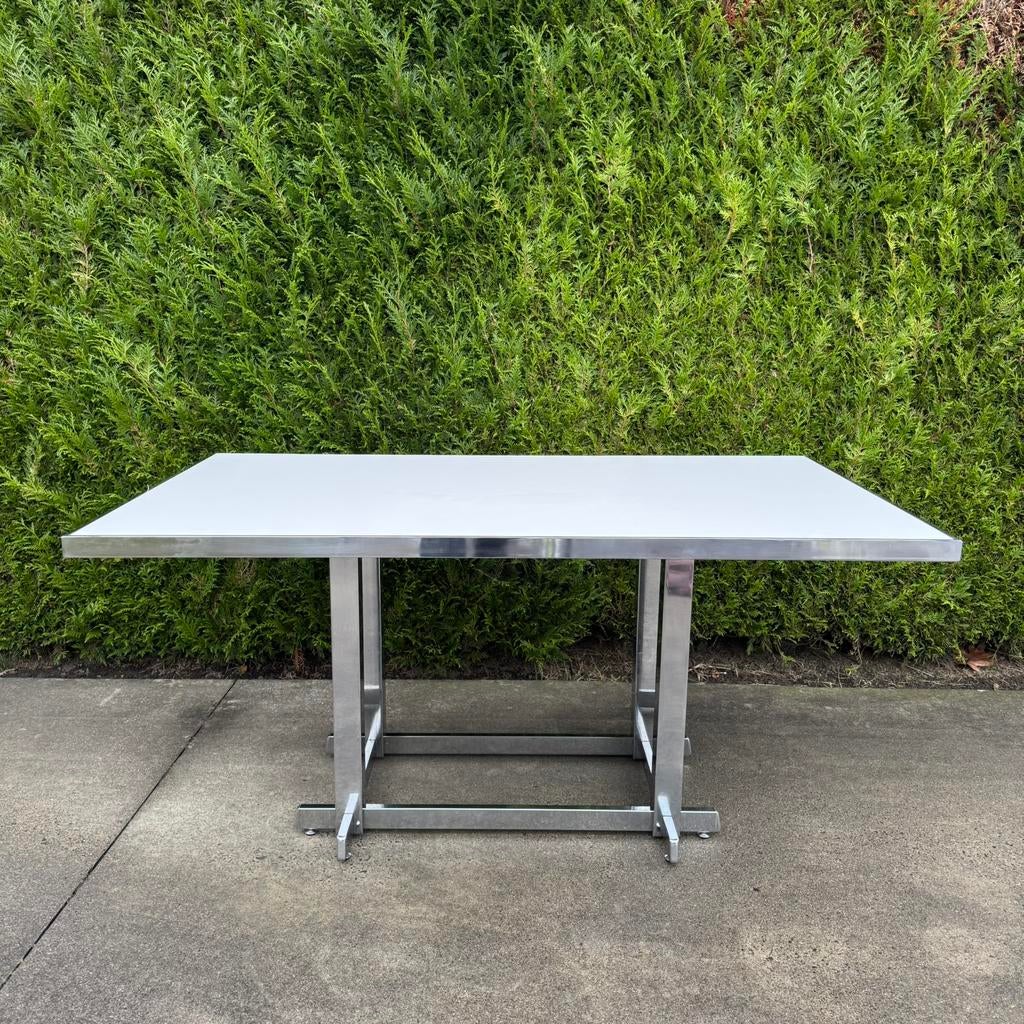 Vintage eettafel chrome, Maison & Meubles, Tables | Tables à manger, Rond, Enlèvement