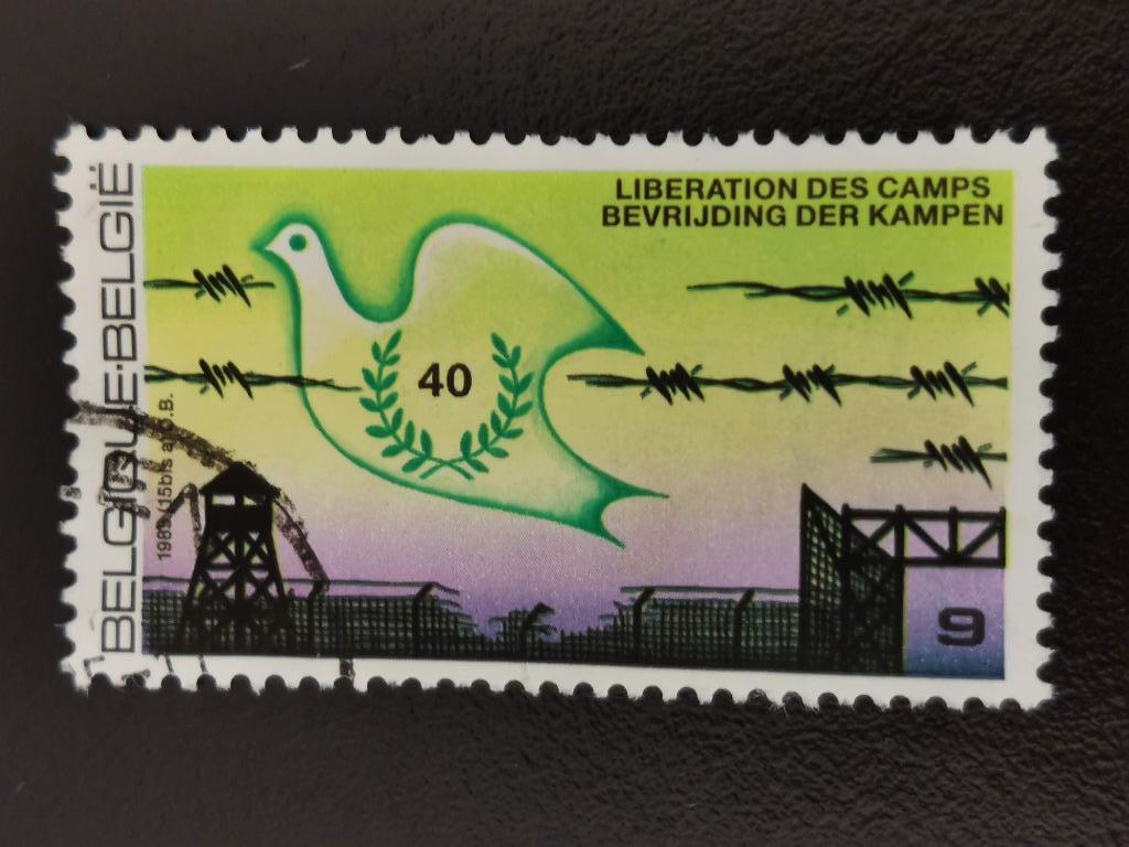 Belgique 1985 - 40 ans de libération - camps, oiseaux, Enlèvement ou Envoi, Affranchi