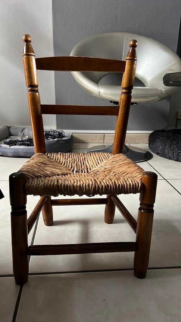 Chaise enfant bois et paillage, Utilisé, Chaise(s)