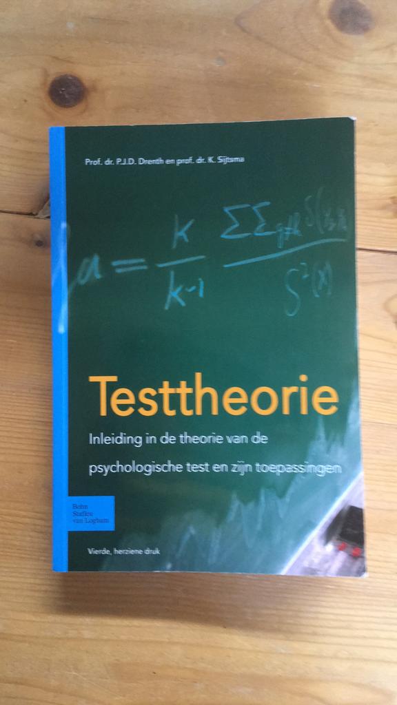 P.J.D. Drenth - Testtheorie, Ophalen of Verzenden, Zo goed als nieuw, P.J.D. Drenth; K. Sijtsma