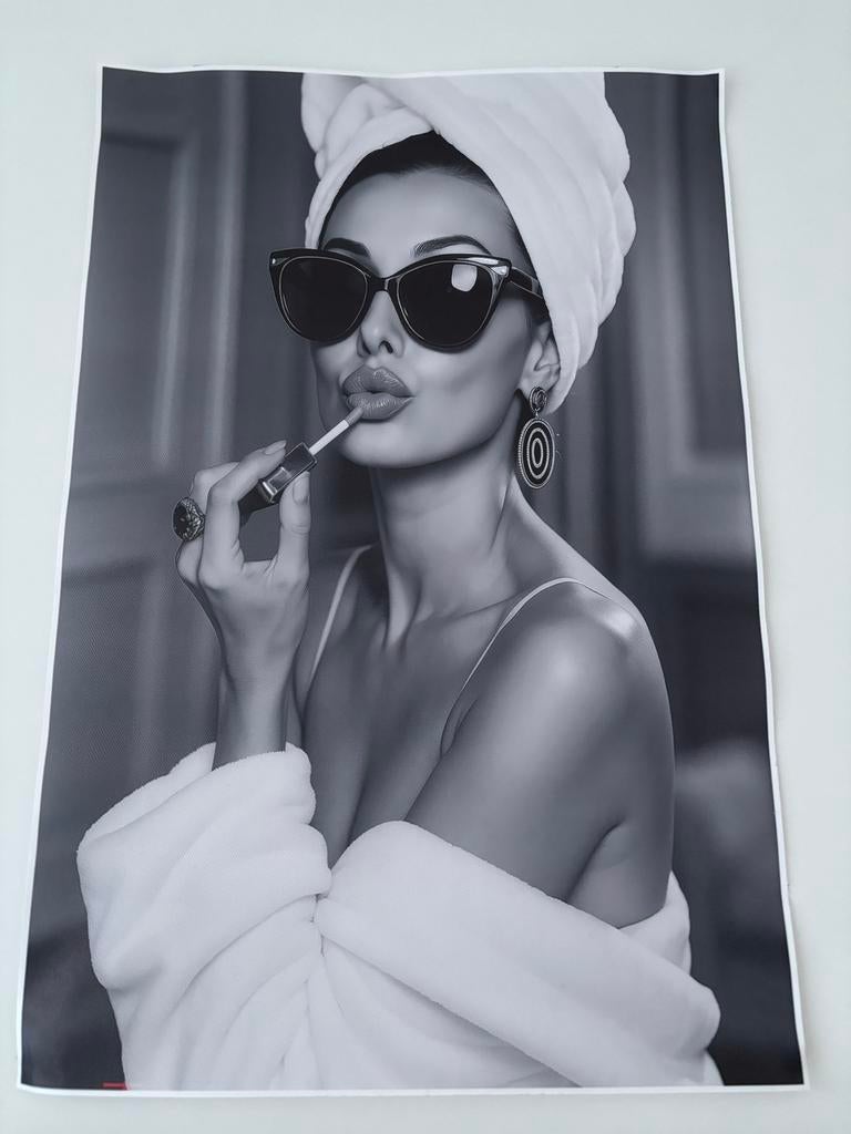 Stijlvolle retro canvas Audrey Hepburn 30x45 cm, Enlèvement, Neuf, Photographie général
