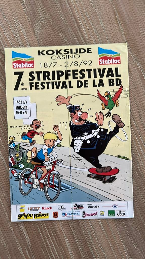 Jef nys Kox folder stripfestival knokke 1992, Ophalen of Verzenden, Zo goed als nieuw