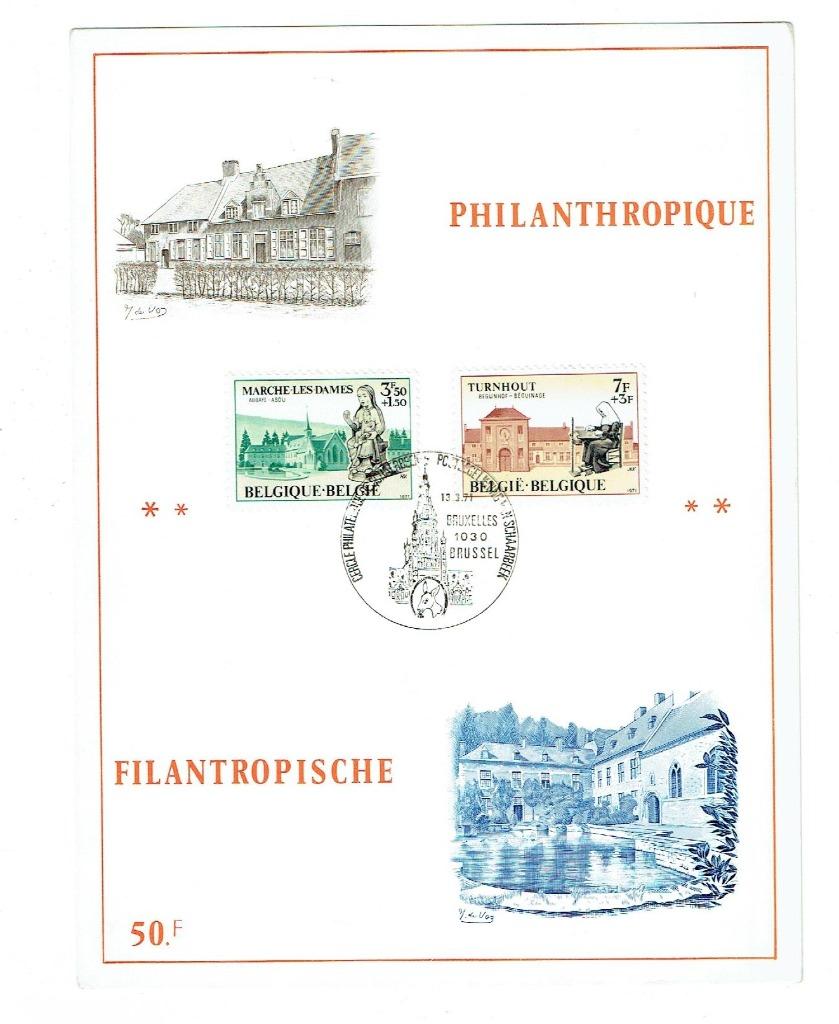 Carte d'occasion avec série OBP nrs 1571/1572 (Post-0071), Enlèvement ou Envoi, Autres types