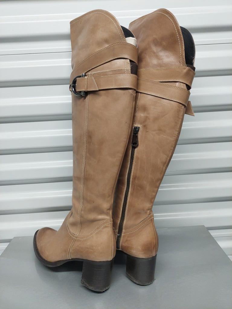 467C* CONNIE COLE mooie hoge laarzen lichtbruin leer (38), Kleding | Dames, Hoge laarzen, Connie Cole, Bruin, Verzenden
