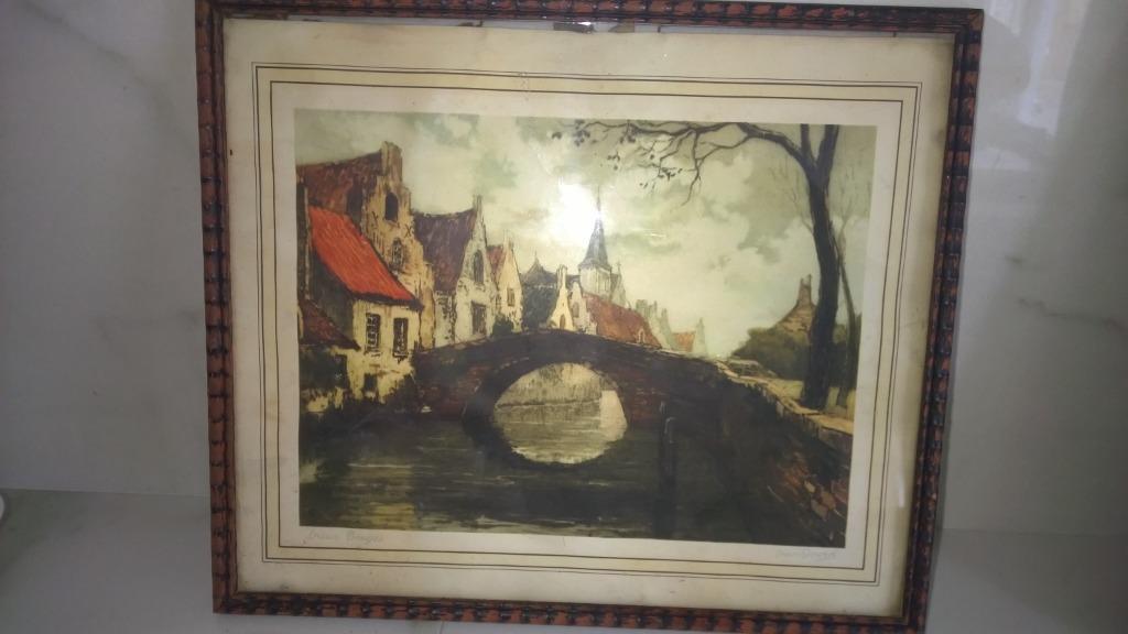 2 gesigneerde werken van Brugge, Antiek en Kunst, Ophalen of Verzenden