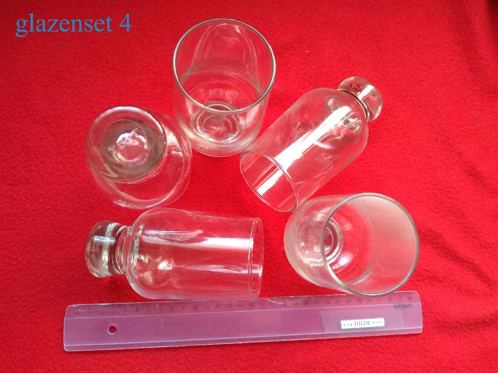 5 glaasjes glazen likeur alcohol glas vintage, Ophalen of Verzenden, Zo goed als nieuw