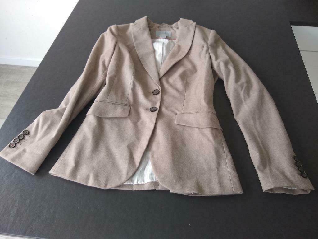 beige blazer (maat 34) H&M - nooit gedragen, H&M, Beige, Comme neuf, Enlèvement