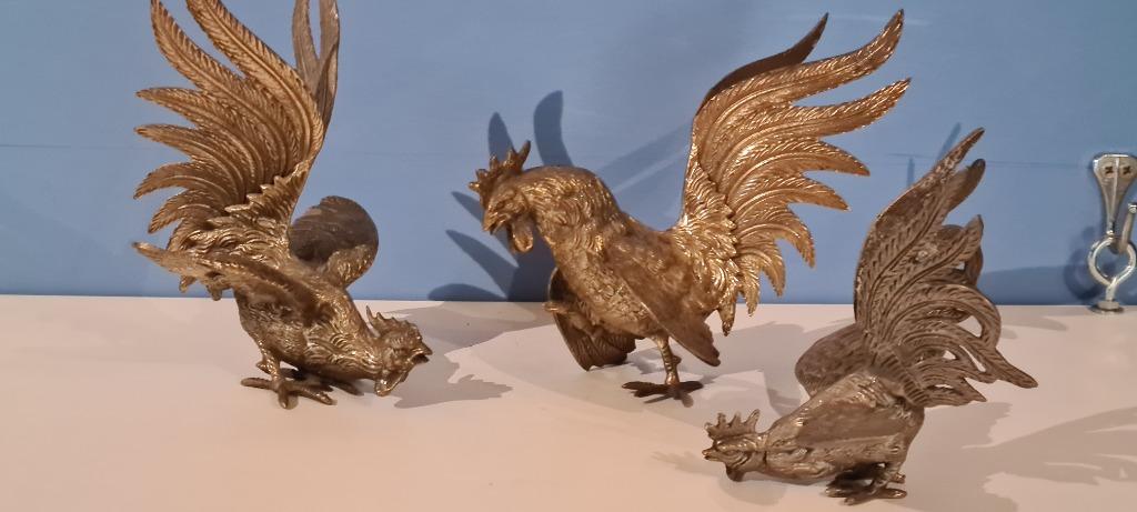 Vintage vechtende hanen uit de jaren 1960-1970, Antiek en Kunst, Ophalen of Verzenden