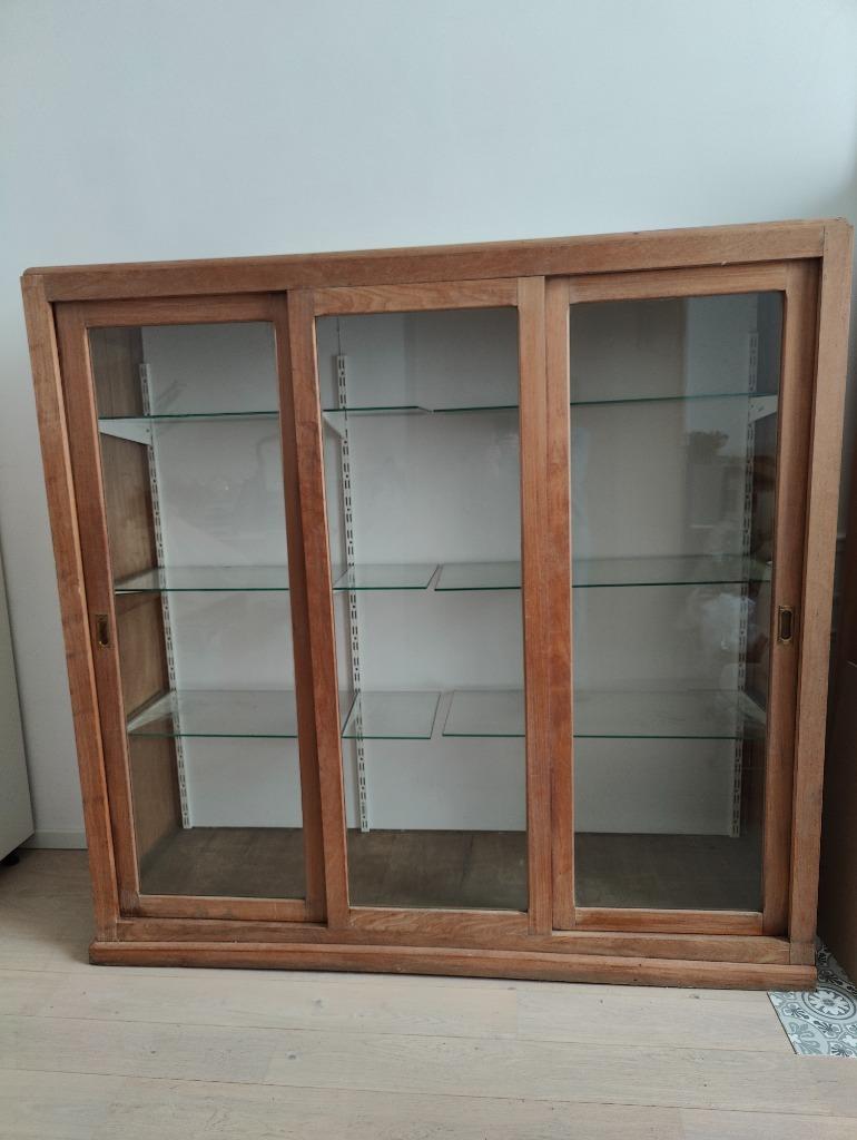 Vitrine vintage bois massif, Avec porte(s), Vintage, 150 à 200 cm, Utilisé