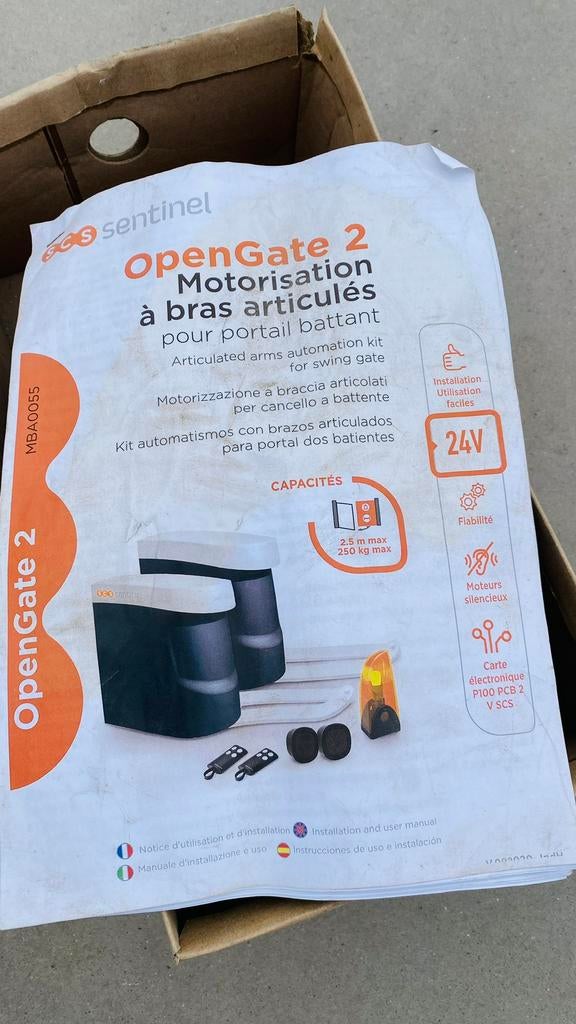 Motorisation portail opengate Sentinel SCS, Bricolage & Construction, Électricité & Câbles, Enlèvement, Utilisé