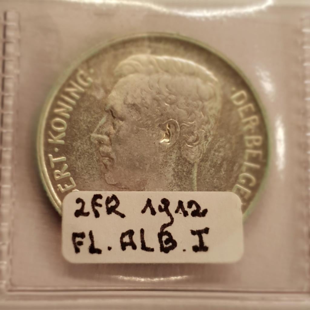 2 francs - Albert Ier en néerlandais 1912, Enlèvement ou Envoi, Argent, Argent