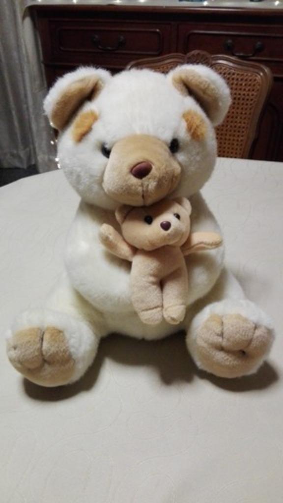 knuffelbeer met baby knuffel beer, Ophalen of Verzenden, Zo goed als nieuw