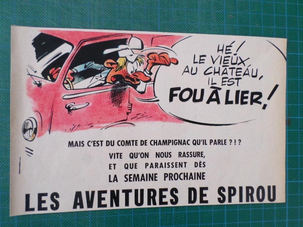 Spirou - 3 publicités papier panade à Champignac - 1967-1969, Enlèvement ou Envoi, Gaston ou Spirou, Utilisé, Autres types