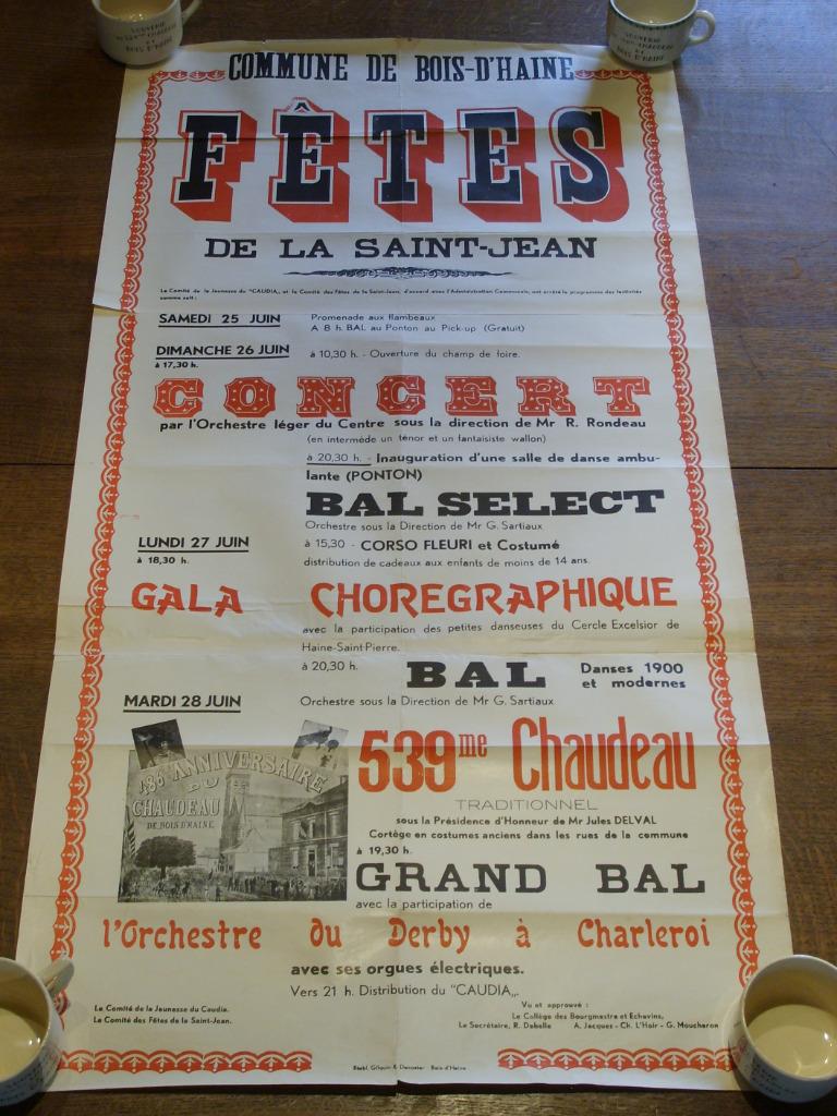 Affiche du 539ème CHAUDEAU dit CAUDIA de Bois d'Haine., Enlèvement ou Envoi, Utilisé, Rectangulaire vertical, Autres sujets/thèmes