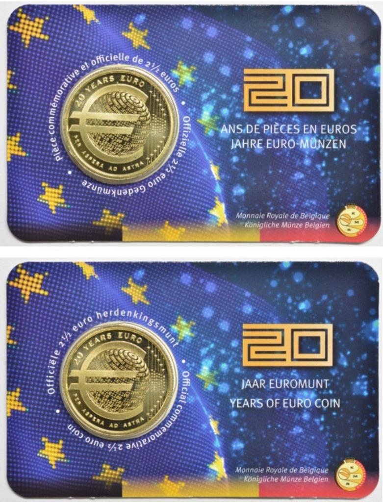 2,5 euro België 2022 20 jaar euro, Ophalen of Verzenden, België, 2 euro