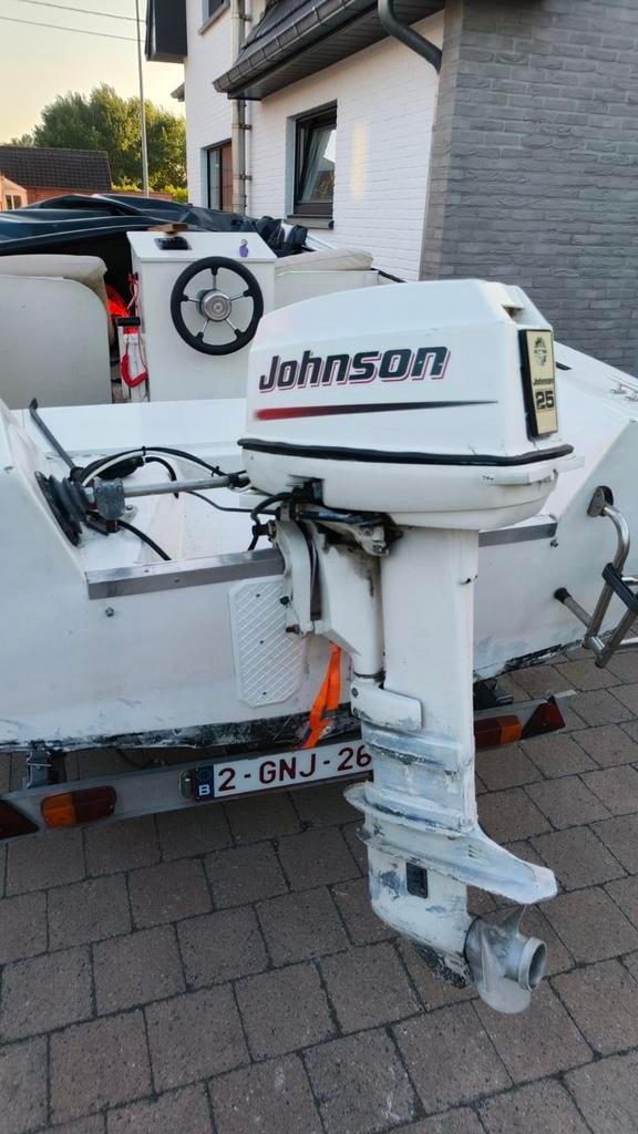 Johnson 25pk langstaart buitenboordmotor zonder bediening, Watersport en Boten, Buiten- en Binnenboordmotoren, Ophalen, 10 tot 30 pk