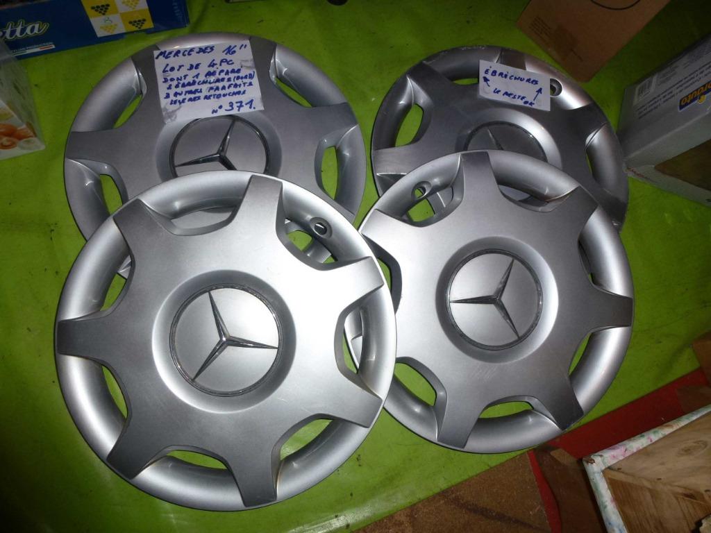 enjoliveur Mercedes 16''  (n°371 ) - lot 4 pc, Enlèvement ou Envoi, 16 pouces, Utilisé, Jante(s)