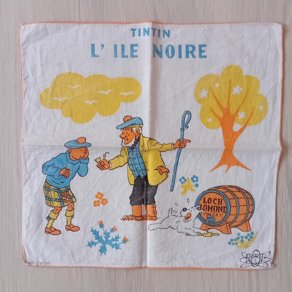Rare mouchoir Tintin ORTF, Collections, Personnages de BD, Utilisé, Ustensile, Tintin, Enlèvement ou Envoi