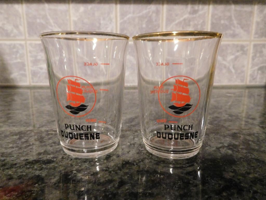 2 Duquesne rum maatglazen, Ophalen of Verzenden, Zo goed als nieuw, Overige typen