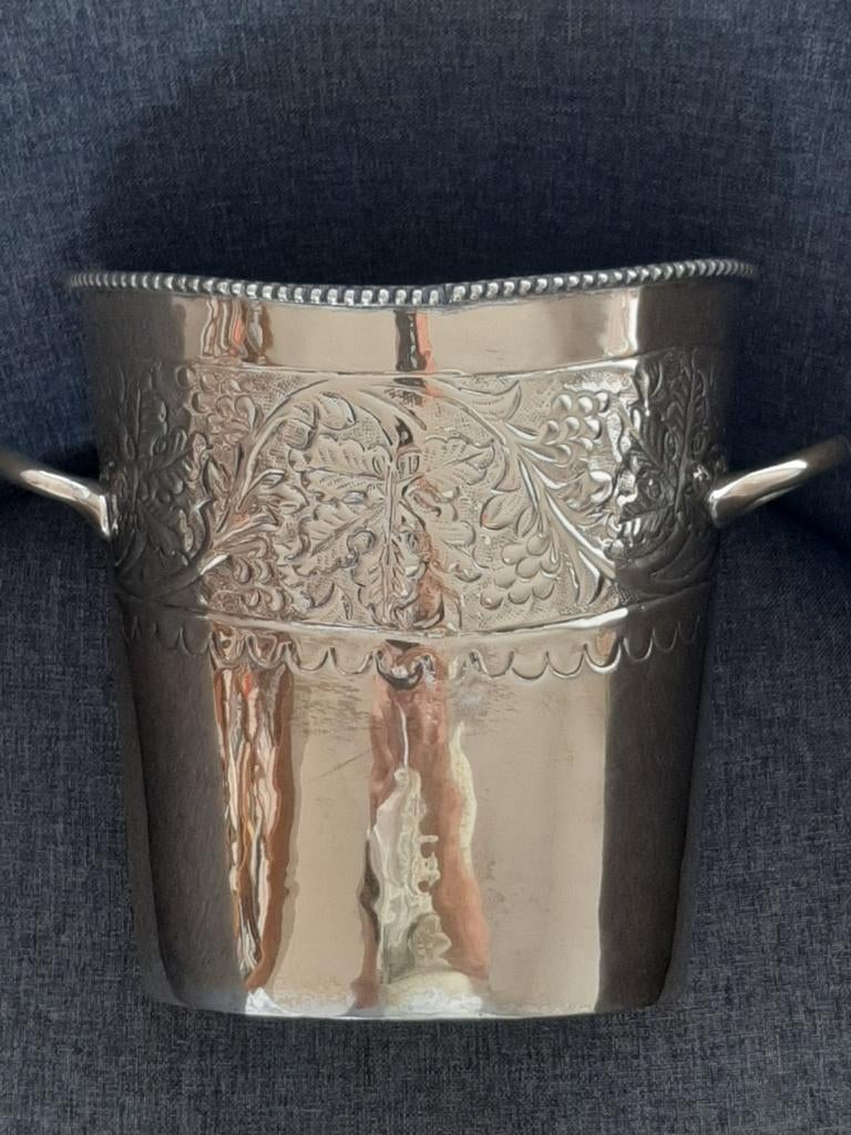 Seau à champagne art déco bronze argenté, Enlèvement ou Envoi, Argent