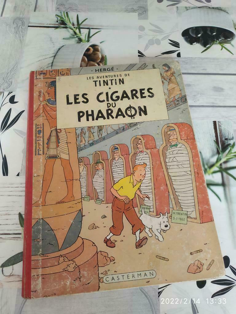 lot de 2 albums hergé tintin vintage, Enlèvement ou Envoi, Utilisé