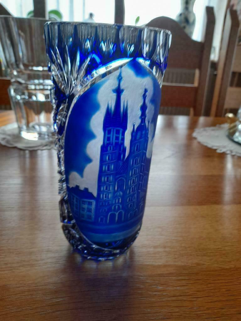 kristallen vaas, Ophalen, Zo goed als nieuw, Blauw, Overige materialen