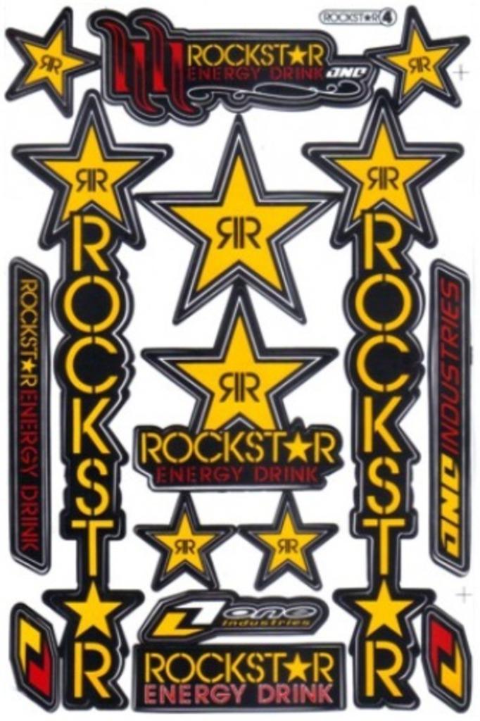 Rockstar Energy Drink stickervel stickerset stickers sticker, Motoren, Ophalen of Verzenden