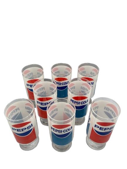 Verres à Pepsi-Cola — Lot de 8 (années 70-80), Verre à soda, -, Utilisé, -