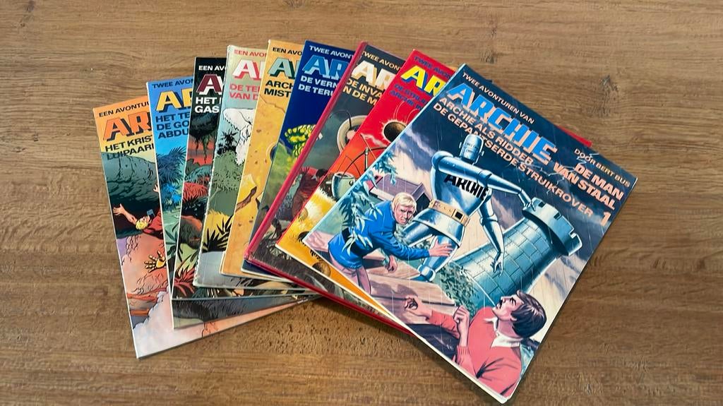 9x Archie, de man van staal, Boeken, Stripverhalen, Gelezen, Bert Bus, Ophalen of Verzenden, Meerdere stripboeken