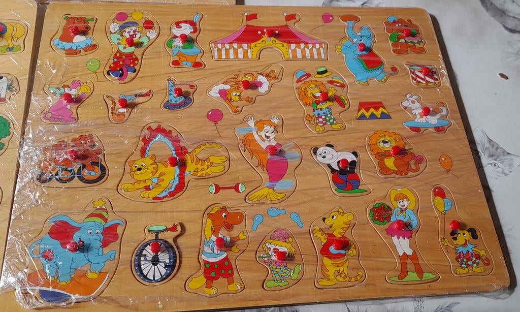 Houten puzzel circus, Ophalen of Verzenden