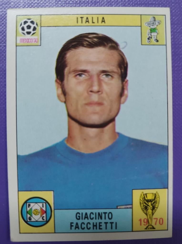Carte Panini Coupe du monde de foot 1970  Mexique FACCHETTI, Envoi