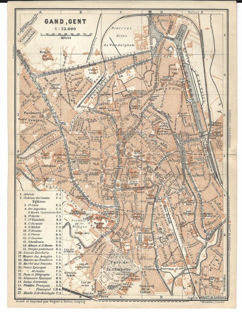 1905 - Gent Stadsplan, Boeken, Atlassen en Landkaarten, Verzenden, België
