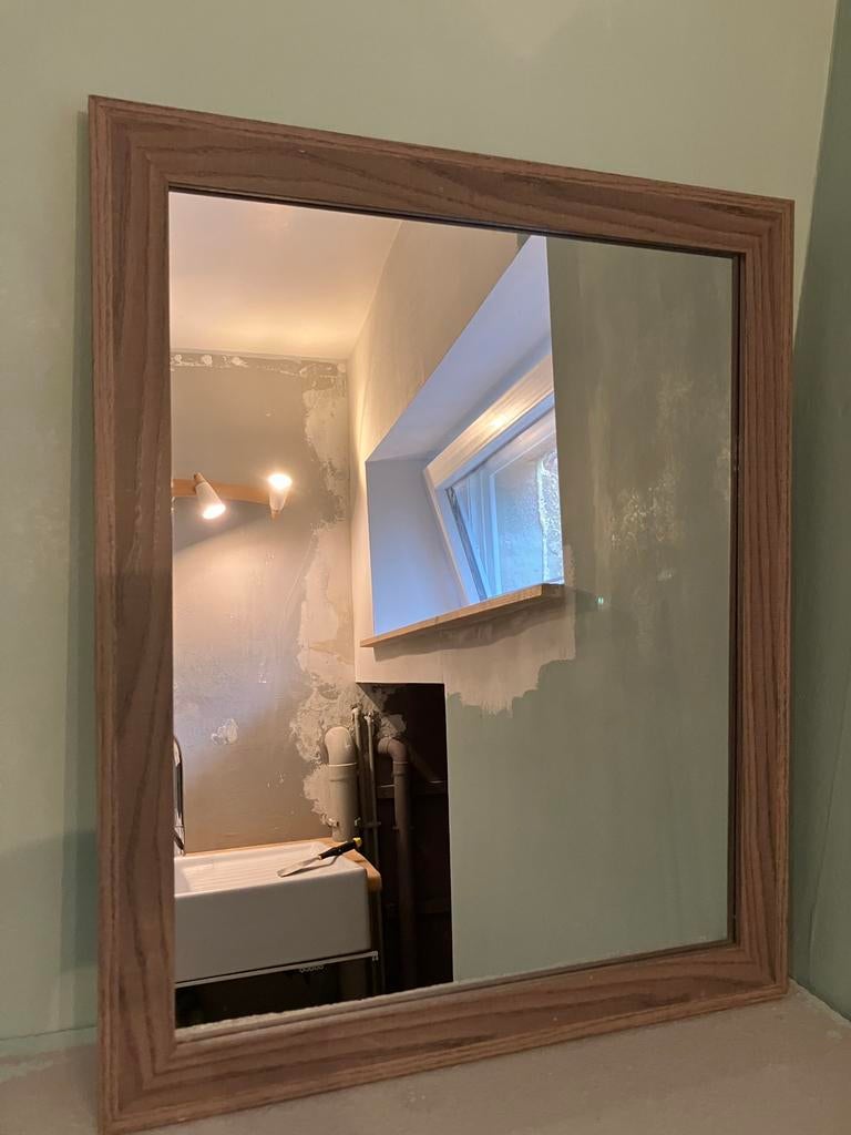 Miroir cadre imitation bois brun A DONNER, Maison & Meubles, Enlèvement, Utilisé